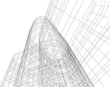 Mimari sanat konseptinde soyut çizgiler, minimum geometrik şekiller. 