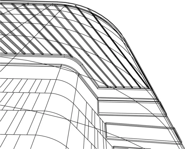 Líneas Abstractas Dibujo Concepto Arte Arquitectónico Formas Geométricas Mínimas — Archivo Imágenes Vectoriales