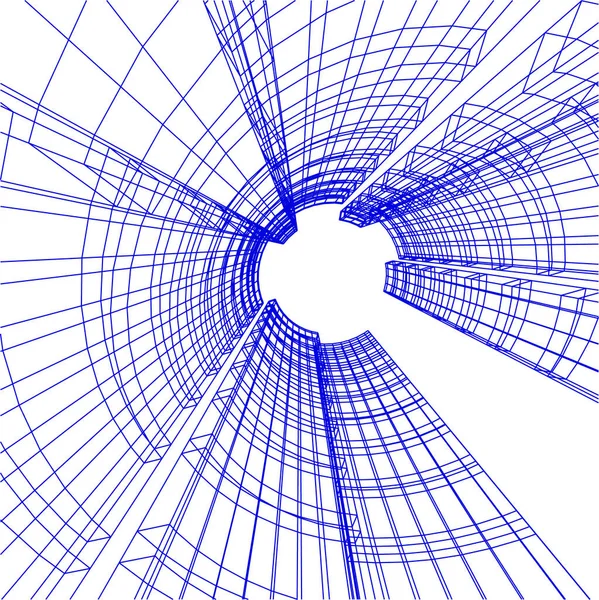 Mimari Sanat Konseptinde Soyut Çizgiler Minimum Geometrik Şekiller — Stok Vektör