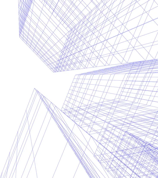 Líneas Abstractas Dibujo Concepto Arte Arquitectónico Formas Geométricas Mínimas — Vector de stock