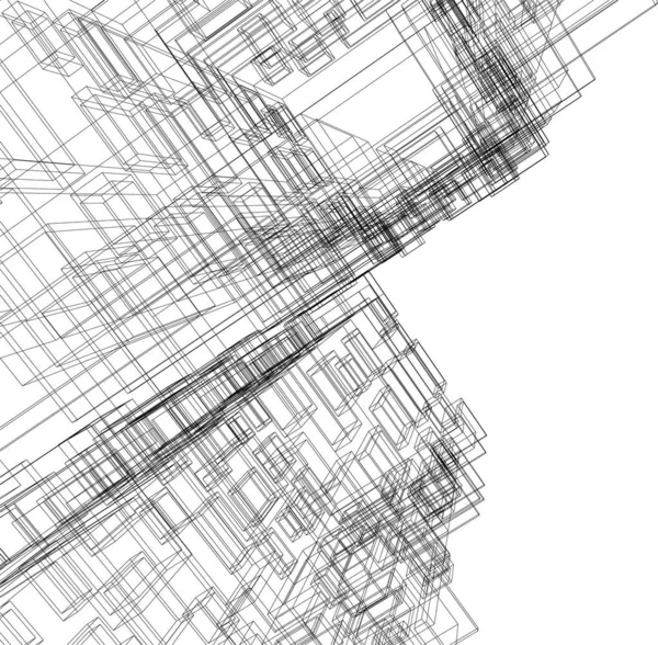 Linhas Abstratas Desenho Conceito Arte Arquitetônica Formas Geométricas Mínimas — Vetor de Stock