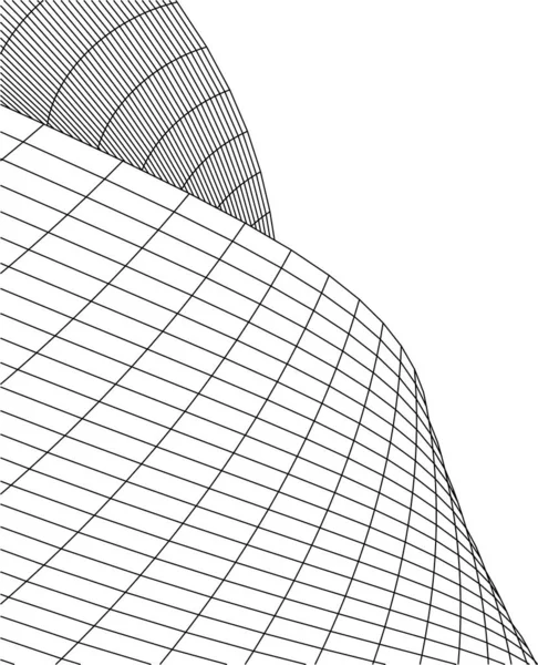 Abstrakta Teckningslinjer Arkitektonisk Konst Koncept Minimala Geometriska Former — Stock vektor