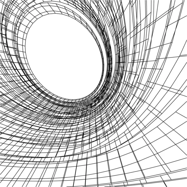 Abstracte Tekenlijnen Architectonisch Kunstconcept Minimale Geometrische Vormen — Stockvector