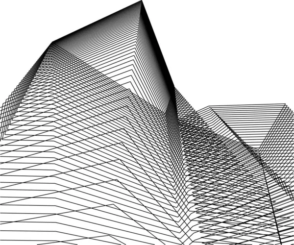 Formas Geométricas Mínimas Líneas Arquitectónicas — Vector de stock