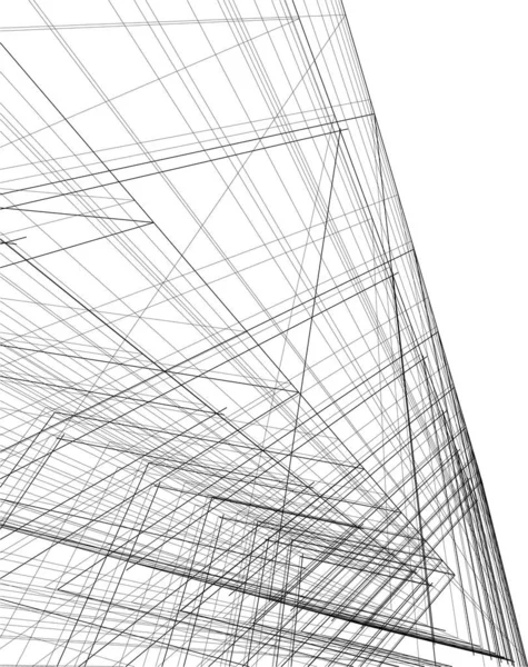 Abstrakcyjne Linie Rysunku Koncepcji Sztuki Architektonicznej Minimalne Kształty Geometryczne — Wektor stockowy