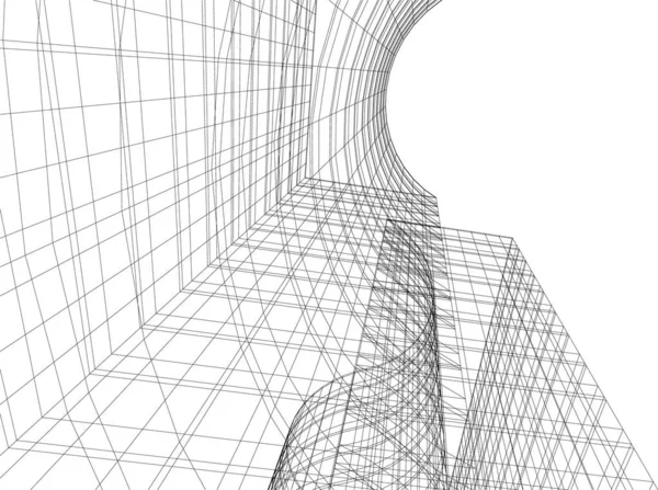 Lignes Dessin Abstraites Dans Concept Art Architectural Formes Géométriques Minimales — Image vectorielle