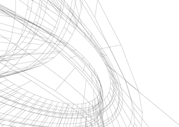 Linhas Abstratas Desenho Conceito Arte Arquitetônica Formas Geométricas Mínimas — Vetor de Stock