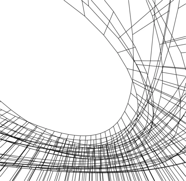 Líneas Abstractas Dibujo Concepto Arte Arquitectónico Formas Geométricas Mínimas — Archivo Imágenes Vectoriales