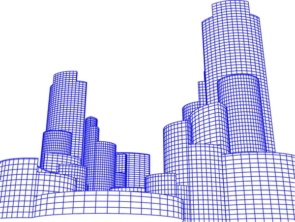 Líneas Abstractas Dibujo Concepto Arte Arquitectónico Formas Geométricas Mínimas — Vector de stock