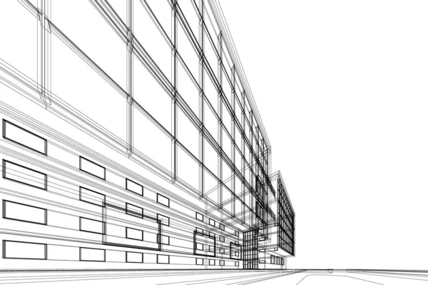 建築芸術の概念における抽象的な線や最小限の幾何学的形状 — ストックベクタ