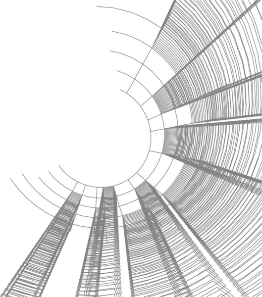 Abstract Drawing Lines Architectural Art Concept Minimal Geometrical Shapes — Stock Vector