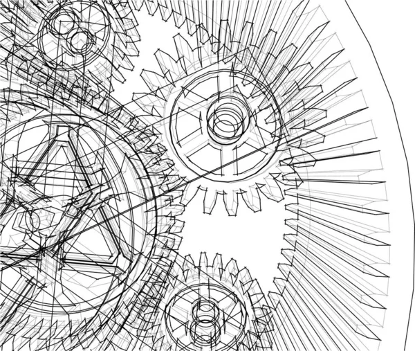 Elvont Rajzvonalak Építészeti Képzőművészetben Minimális Geometriai Formák — Stock Vector