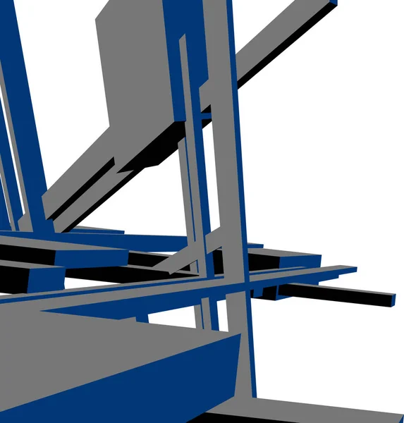 Abstrakte Zeichnungslinien Architektonischen Kunstkonzept Minimale Geometrische Formen — Stockvektor