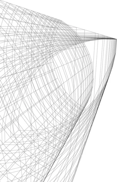 Líneas Abstractas Dibujo Concepto Arte Arquitectónico Formas Geométricas Mínimas — Archivo Imágenes Vectoriales