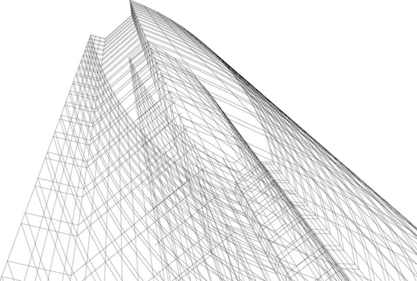 Linhas Abstratas Desenho Conceito Arte Arquitetônica Formas Geométricas Mínimas — Vetor de Stock