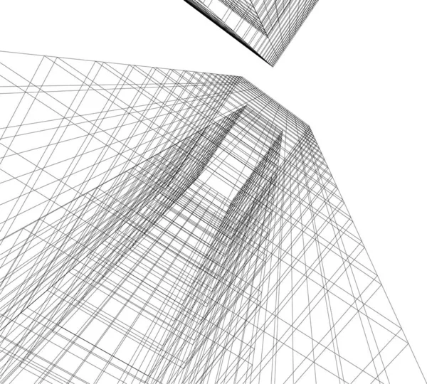 Arquitectura Edificio Ilustración Sobre Fondo — Archivo Imágenes Vectoriales