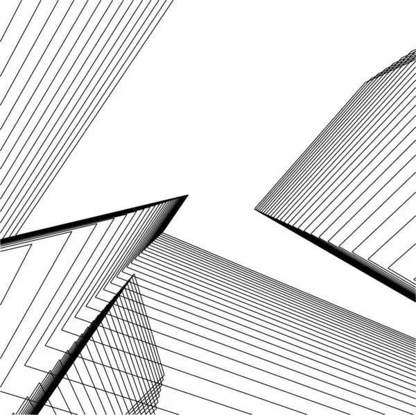 Minimale Geometrische Formen Architektonische Linien — Stockvektor