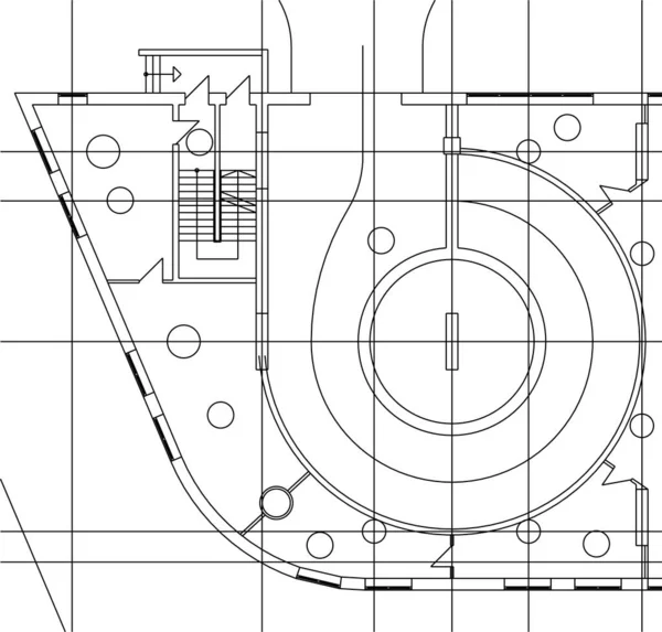 Líneas Abstractas Dibujo Concepto Arte Arquitectónico Formas Geométricas Mínimas — Archivo Imágenes Vectoriales