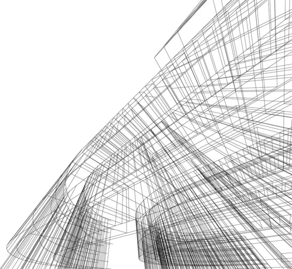 Linhas Abstratas Desenho Conceito Arte Arquitetônica Formas Geométricas Mínimas — Vetor de Stock