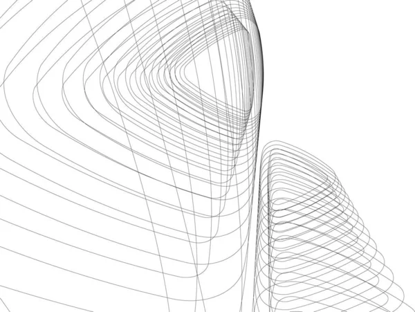 Abstracte Tekenlijnen Architectonisch Kunstconcept Minimale Geometrische Vormen — Stockvector