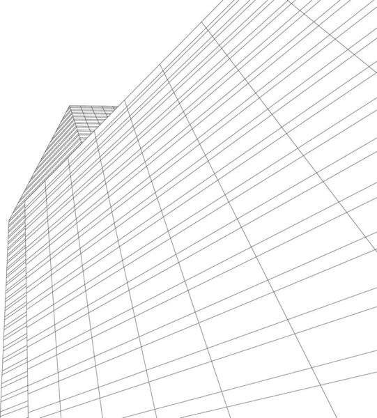 Elvont Rajzvonalak Építészeti Képzőművészetben Minimális Geometriai Formák — Stock Vector