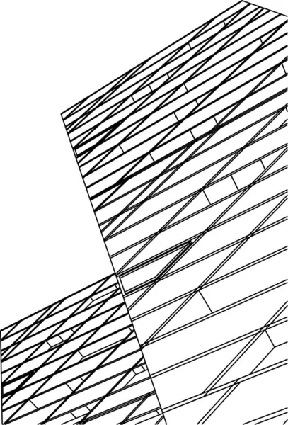 Linee Disegno Astratte Nel Concetto Arte Architettonica Forme Geometriche Minime — Vettoriale Stock