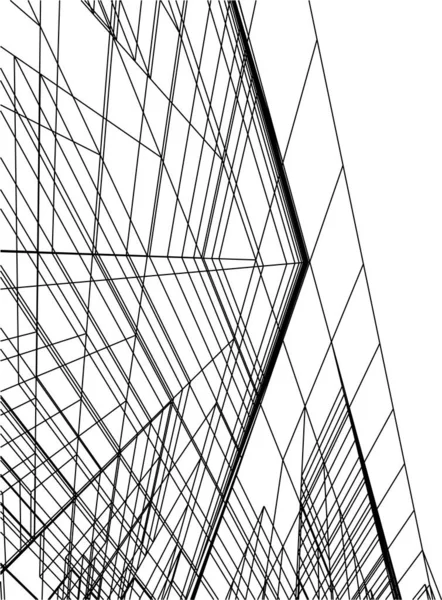 Formas Geométricas Mínimas Linhas Arquitetônicas — Vetor de Stock