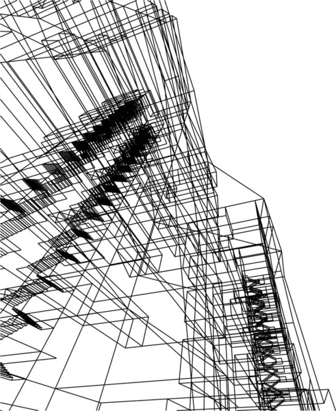 Lignes Dessin Abstraites Dans Concept Art Architectural Formes Géométriques Minimales — Image vectorielle