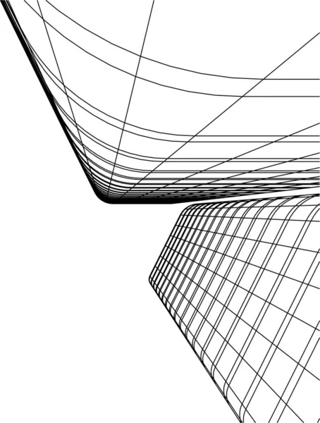 Abstrakte Zeichnungslinien Architektonischen Kunstkonzept Minimale Geometrische Formen — Stockvektor