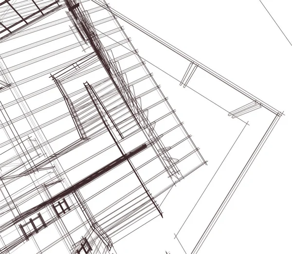 Líneas Abstractas Dibujo Concepto Arte Arquitectónico Formas Geométricas Mínimas — Archivo Imágenes Vectoriales