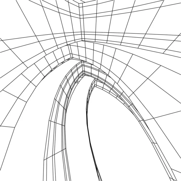 Mimari Sanat Konseptinde Soyut Çizgiler Minimum Geometrik Şekiller — Stok Vektör