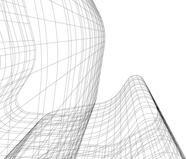 Linhas Abstratas Desenho Conceito Arte Arquitetônica Formas Geométricas Mínimas —  Vetores de Stock