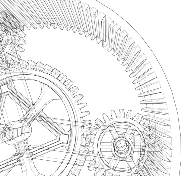 Lignes Dessin Abstraites Dans Concept Art Architectural Formes Géométriques Minimales — Image vectorielle