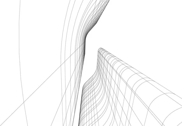 Lignes Dessin Abstraites Dans Concept Art Architectural Formes Géométriques Minimales — Image vectorielle