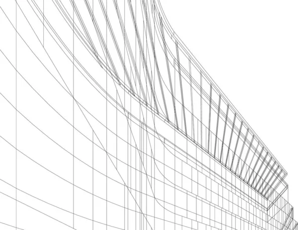 Abstrakte Zeichnungslinien Architektonischen Kunstkonzept Minimale Geometrische Formen — Stockvektor