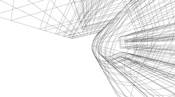 Líneas Abstractas Dibujo Concepto Arte Arquitectónico Formas Geométricas Mínimas — Archivo Imágenes Vectoriales