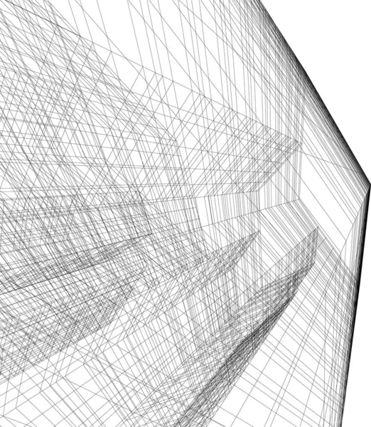 Líneas Abstractas Dibujo Concepto Arte Arquitectónico Formas Geométricas Mínimas — Vector de stock