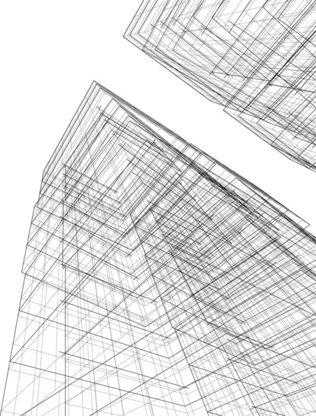 Abstrakcyjne Linie Rysunku Koncepcji Sztuki Architektonicznej Minimalne Kształty Geometryczne — Wektor stockowy