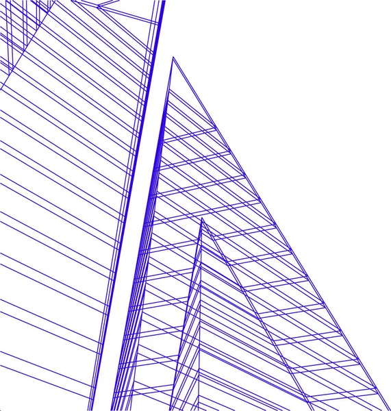 Minimala Geometriska Former Arkitektoniska Linjer — Stock vektor