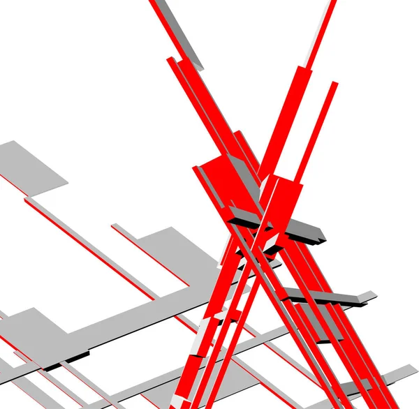 Mimari Sanat Konseptinde Soyut Çizgiler Minimum Geometrik Şekiller — Stok Vektör