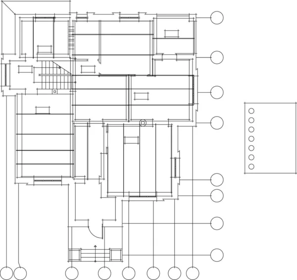 Abstrakta Teckningslinjer Arkitektonisk Konst Koncept Minimala Geometriska Former — Stock vektor