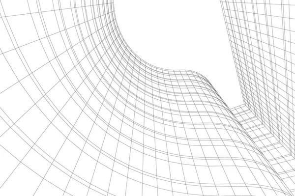 Linhas Abstratas Desenho Conceito Arte Arquitetônica Formas Geométricas Mínimas — Vetor de Stock