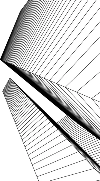 最小限の幾何学的形状建築線 — ストックベクタ