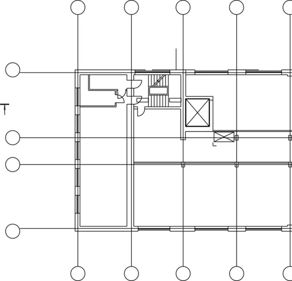 Abstrakte Zeichnungslinien Architektonischen Kunstkonzept Minimale Geometrische Formen — Stockvektor