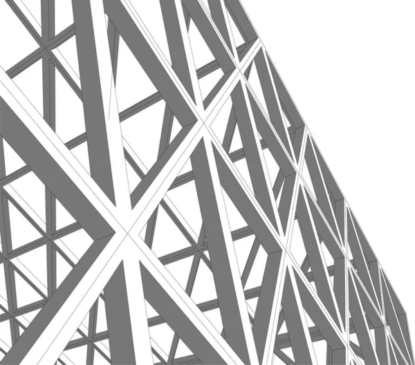 Lignes Dessin Abstraites Dans Concept Art Architectural Formes Géométriques Minimales — Image vectorielle