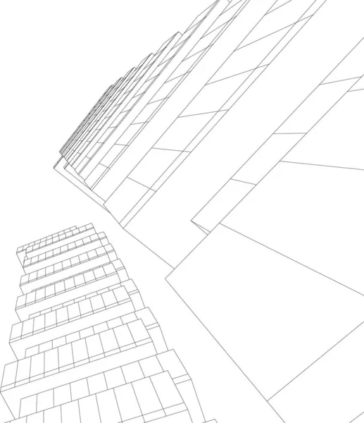 Abstracte Tekenlijnen Architectonisch Kunstconcept Minimale Geometrische Vormen — Stockvector