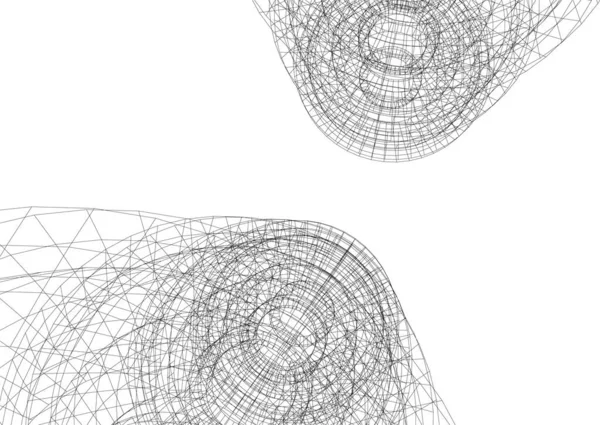 Abstrakte Zeichnungslinien Architektonischen Kunstkonzept Minimale Geometrische Formen — Stockvektor