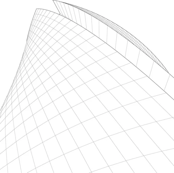 Linhas Abstratas Desenho Conceito Arte Arquitetônica Formas Geométricas Mínimas —  Vetores de Stock