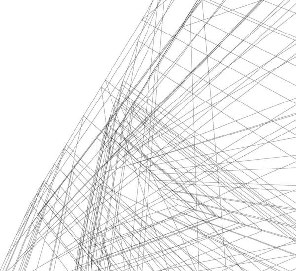 Abstrakte Zeichnungslinien Architektonischen Kunstkonzept Minimale Geometrische Formen — Stockvektor