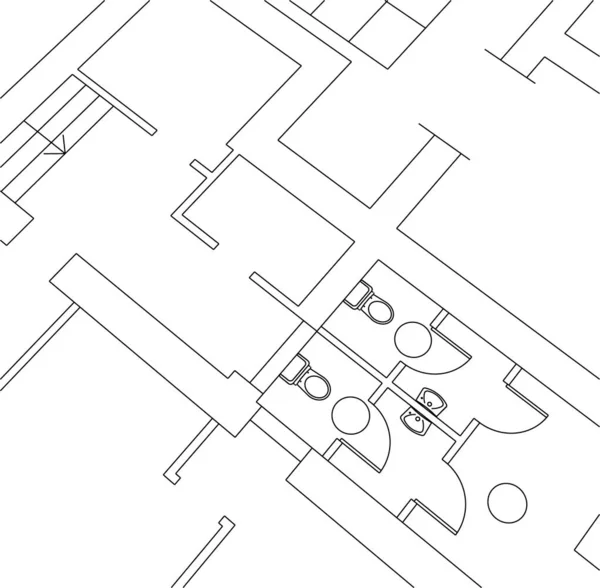 Lignes Dessin Abstraites Dans Concept Art Architectural Formes Géométriques Minimales — Image vectorielle